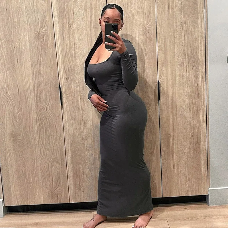 Long Sleeves Solid Square Neck Sexy Bodycon Maxi Dress Fall Women Fashion Slim Outfit Festival Streetwear Y2K Wholesale
Long Sleeves Solid Square Neck Sexy Bodycon Maxi Dress Fall Women Fashion Slim Outfit Festival Streetwear Y2K Wholesale