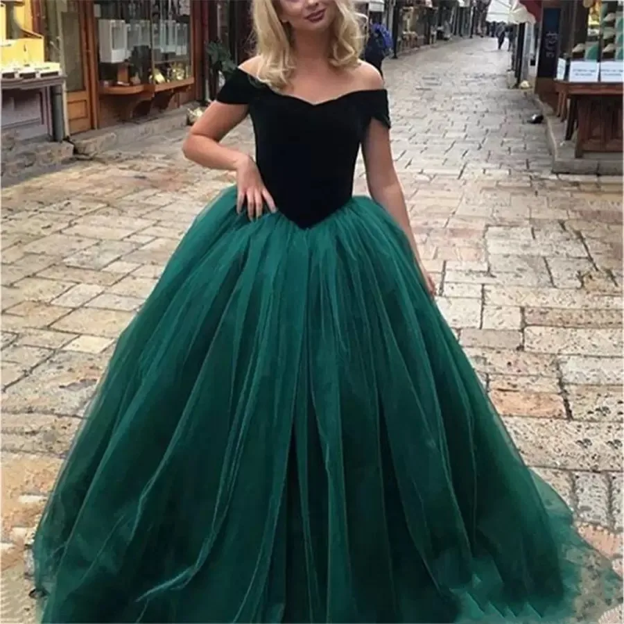 Charming Dark Green Tulle Evening Party Dress Off the Shoulder Top Velvet Prom Formal Gown 2022 Vestidos Festa Robe De Soiree
Charming Dark Green Tulle Evening Party Dress Off the Shoulder Top Velvet Prom Formal Gown 2022 Vestidos Festa Robe De Soiree