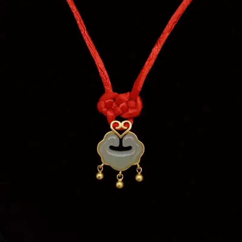 

Новинка, оригинальное ожерелье с подвеской из чистого нефрита ручной работы Ruyi, модное женское колье с подвеской для фестиваля, ювелирное изделие в подарок