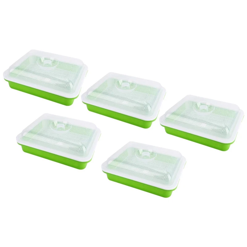 5-Piece Seed Germination Tray With Cover, Seed Germination Tray, Seedling Nursery Tray, Perfect For Garden Home Office Use (5 Bo
5-Piece Seed Germination Tray With Cover, Seed Germination Tray, Seedling Nursery Tray, Perfect For Garden Home Office Use (5 Bo