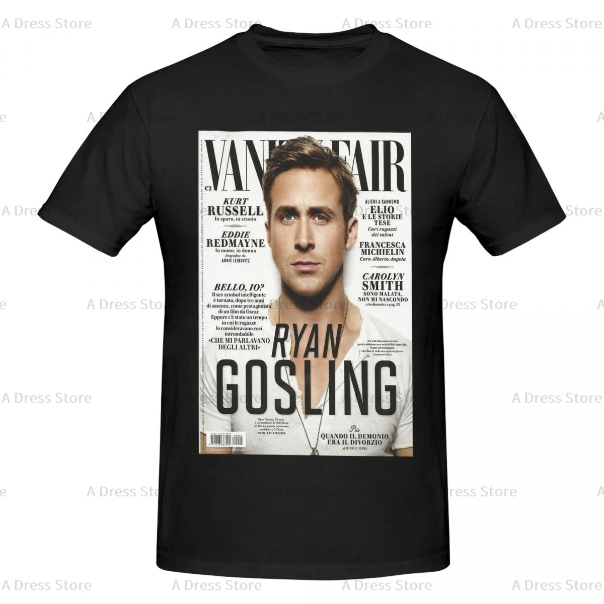 Мужская футболка большого размера с круглым вырезом Ryan Gosling стильная новинка
