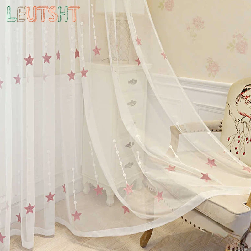 Embroidered Star Curtains for Living Room Bedroom Summer Pink Sheer Kid Boys Room Window Drapes for Party Decor Kitchen Home
Embroidered Star Curtains for Living Room Bedroom Summer Pink Sheer Kid Boys Room Window Drapes for Party Decor Kitchen Home