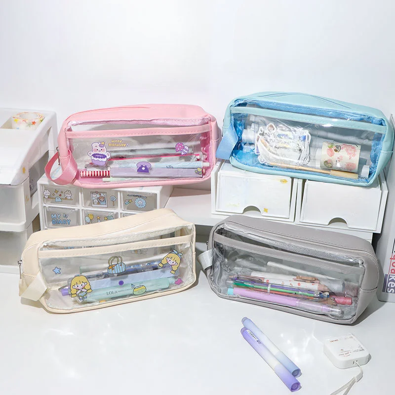 Girl Transparent Large Capacity Pencil Bag Aesthetic School Cases Stationery Holder Bag Zipper Pencil Pouch School Supplies
Girl Transparent Large Capacity Pencil Bag Aesthetic School Cases Stationery Holder Bag Zipper Pencil Pouch School Supplies