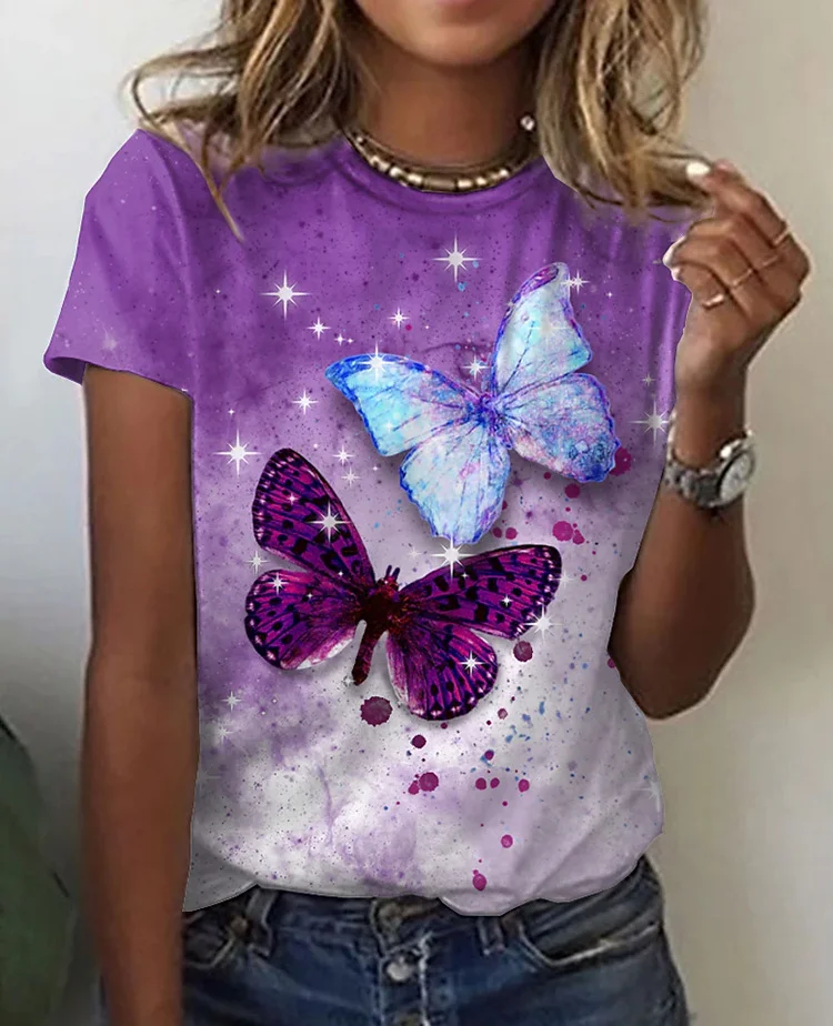 2022 New Ladies T-Shirts Butterfly Print Ladies Cropped T-Shirts Autumn Clothing Women's Fashion Women's Tops Casual Streetwear
2022 New Ladies T-Shirts Butterfly Print Ladies Cropped T-Shirts Autumn Clothing Women's Fashion Women's Tops Casual Streetwear
