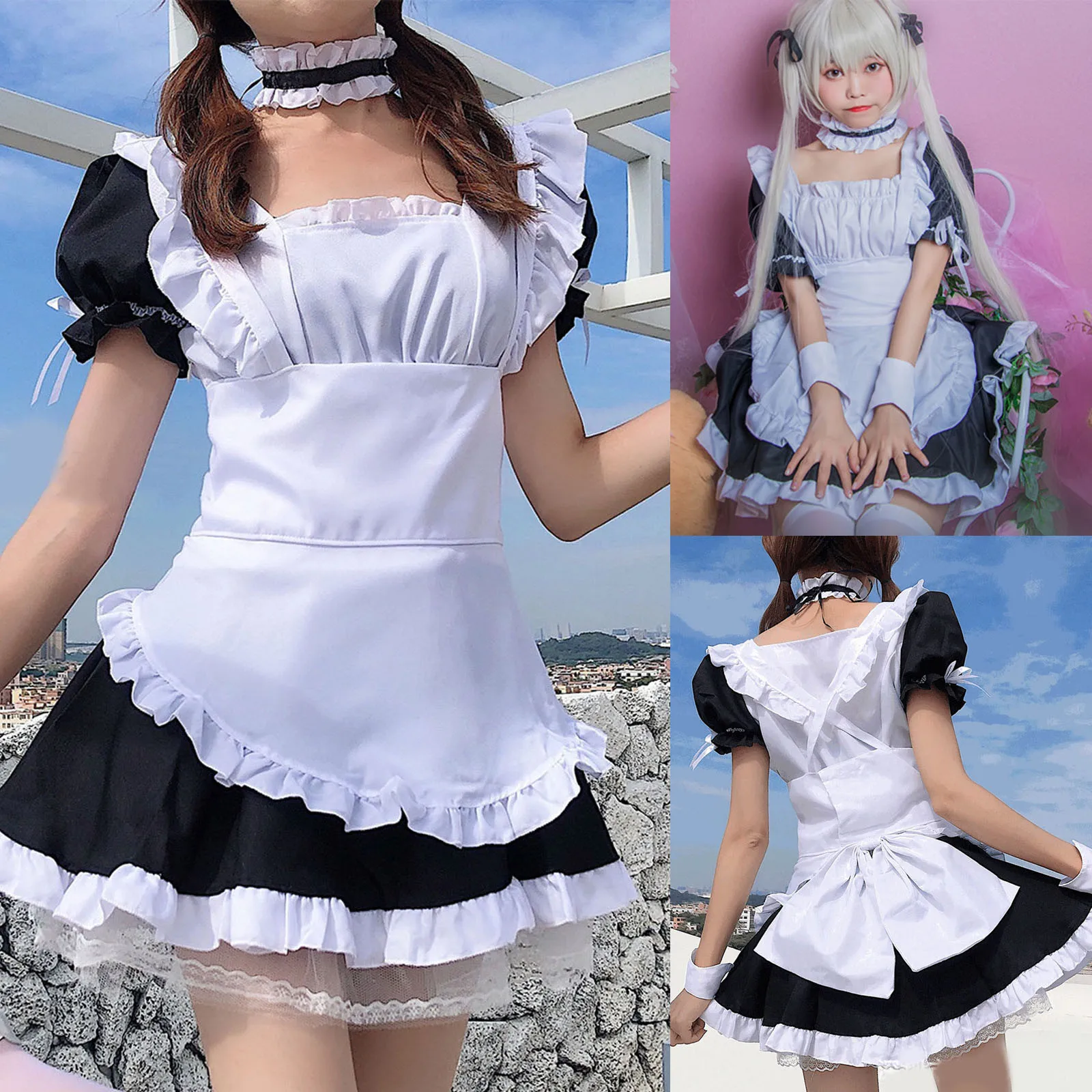 2023 Cosplay Clothes Black Kawaii Lolita French Dress Girls Woman Waitress Party Stage Costumes Japanese Cafe Outfit 
2023 Cosplay Clothes Black Kawaii Lolita French Dress Girls Woman Waitress Party Stage Costumes Japanese Cafe Outfit