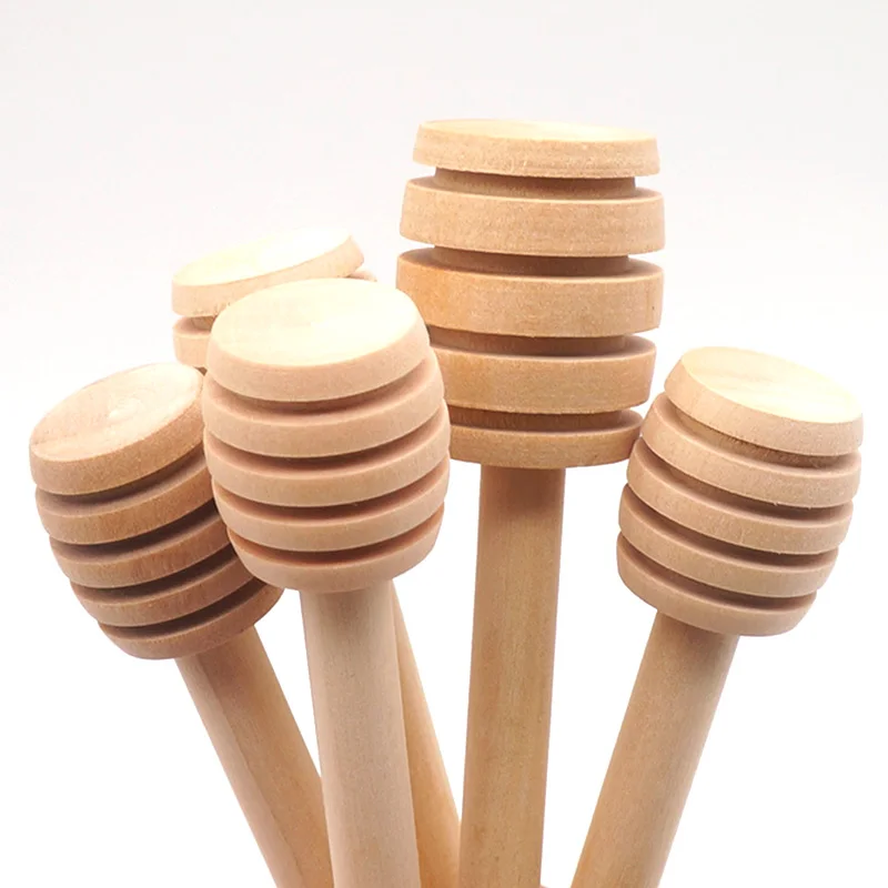 

5Pcs/Lot 8cm Long Handle Wood Honey Stir Bar Practical Honey Mixing For Coffee Milk Tea Kitchen Tool Stick Jar Spoon Supplies