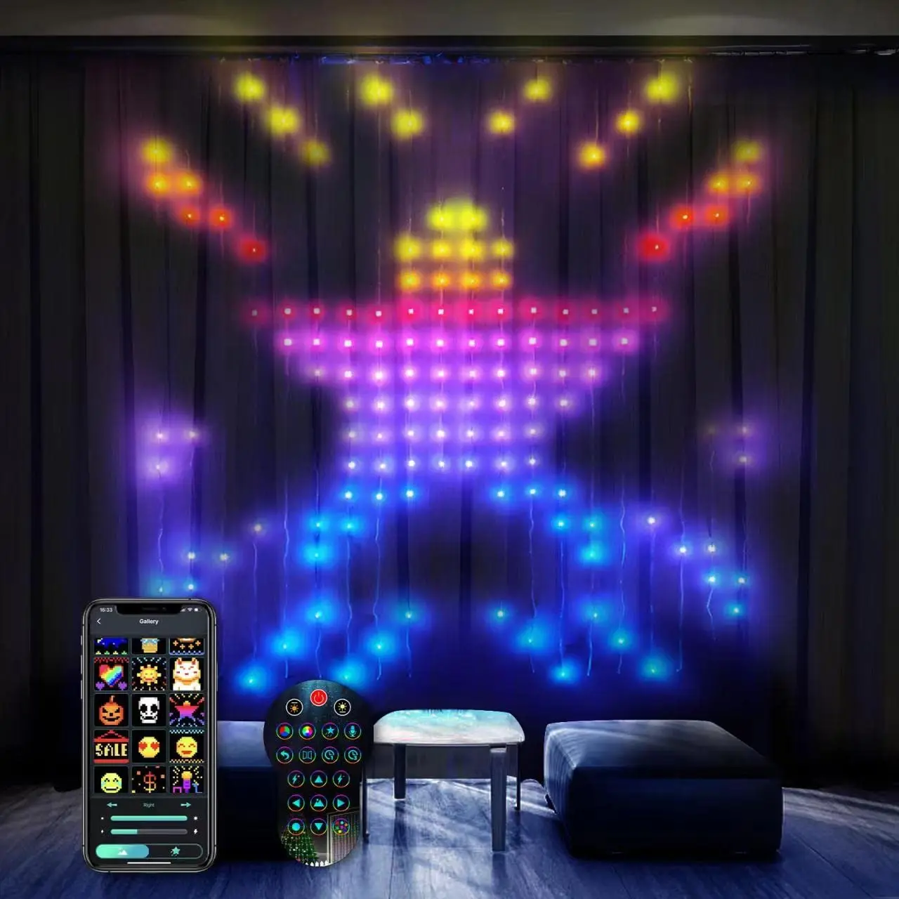 RGB Color LED Smart Curtain String Light Bluetooth APP Remote Control Christmas Fairy Garland for Bedroom Garden Decoration
RGB Color LED Smart Curtain String Light Bluetooth APP Remote Control Christmas Fairy Garland for Bedroom Garden Decoration