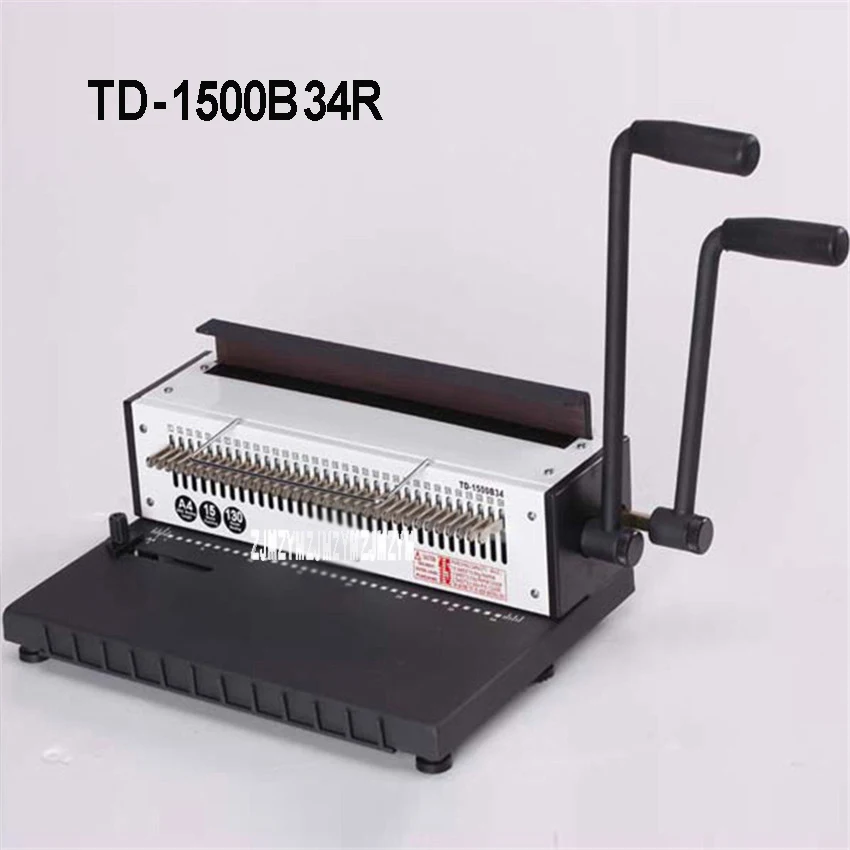 TD-1500B34R Manual Spiral Wire Binding Machine Round 4.5mm 34 Punching Hole Photo Album A4 Paper File Binder Puncher Machine
TD-1500B34R Manual Spiral Wire Binding Machine Round 4.5mm 34 Punching Hole Photo Album A4 Paper File Binder Puncher Machine