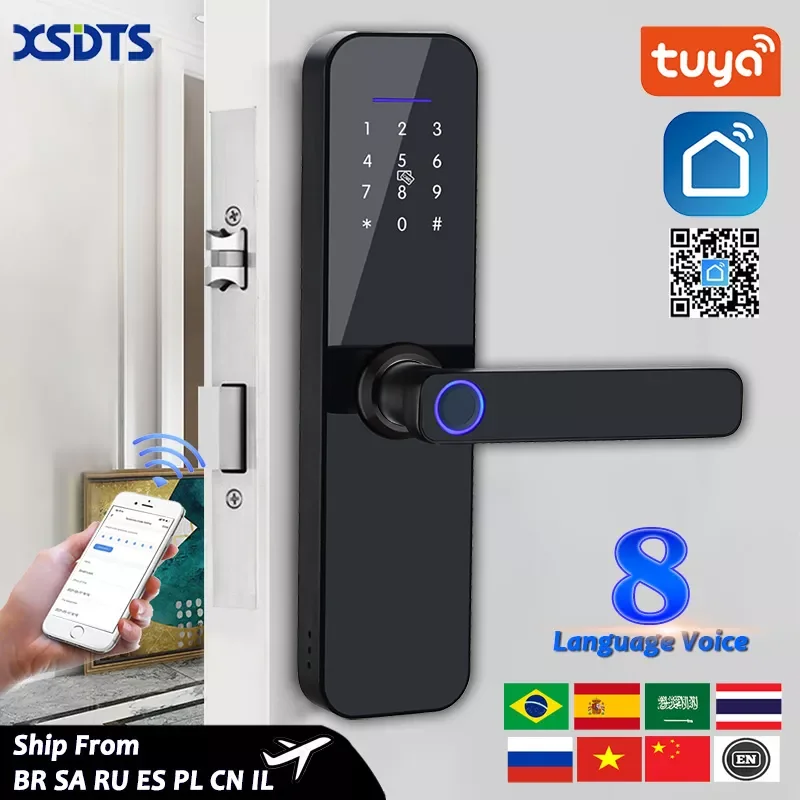 NEW2023 Tuya Wifi Electronic Smart Door Lock With Biometric Fingerprint / Smart Card / Password / Key Unlock/ USB Emergency Char
NEW2023 Tuya Wifi Electronic Smart Door Lock With Biometric Fingerprint / Smart Card / Password / Key Unlock/ USB Emergency Char