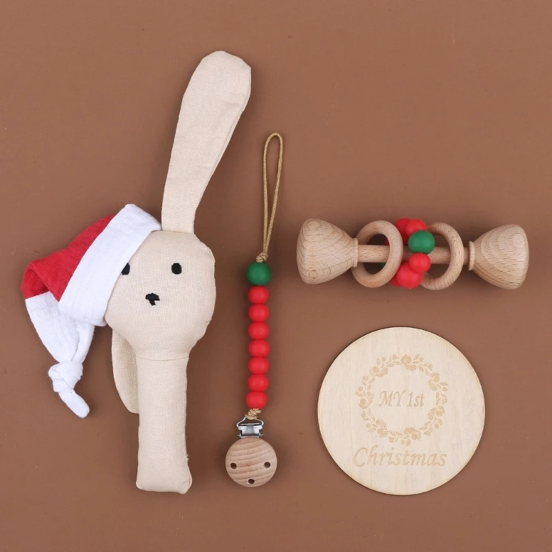 4Pcs/set Baby Wood Toy Infant Teething Toy Pacifier Clip Rattle Bell Newborn Sensory Gift for Christmas Birthday Shower
4Pcs/set Baby Wood Toy Infant Teething Toy Pacifier Clip Rattle Bell Newborn Sensory Gift for Christmas Birthday Shower