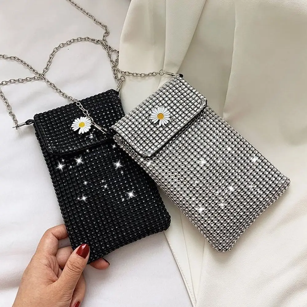 Women Trend Rhinestone Phone Bag Solid Color Female Handbags Crossbody Shoulder Messenger Bag Casual Ladies Chain Mini Purse
Women Trend Rhinestone Phone Bag Solid Color Female Handbags Crossbody Shoulder Messenger Bag Casual Ladies Chain Mini Purse