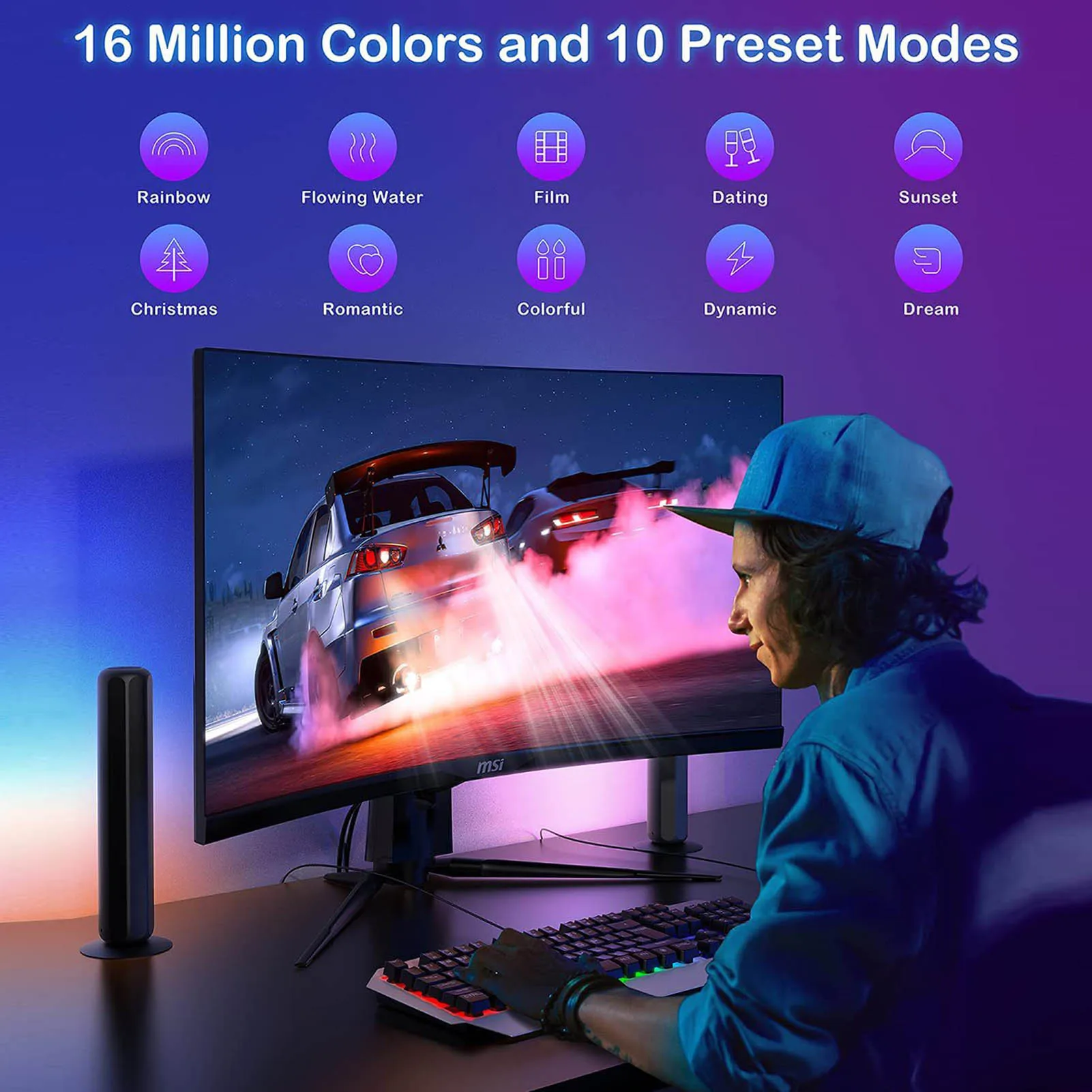 2pcs Smart Led Light Bar RGB Wifi BT Control Smart Led Light Color Changing Ambient Lighting For Game Room TV Desktop Backlight
2pcs Smart Led Light Bar RGB Wifi BT Control Smart Led Light Color Changing Ambient Lighting For Game Room TV Desktop Backlight