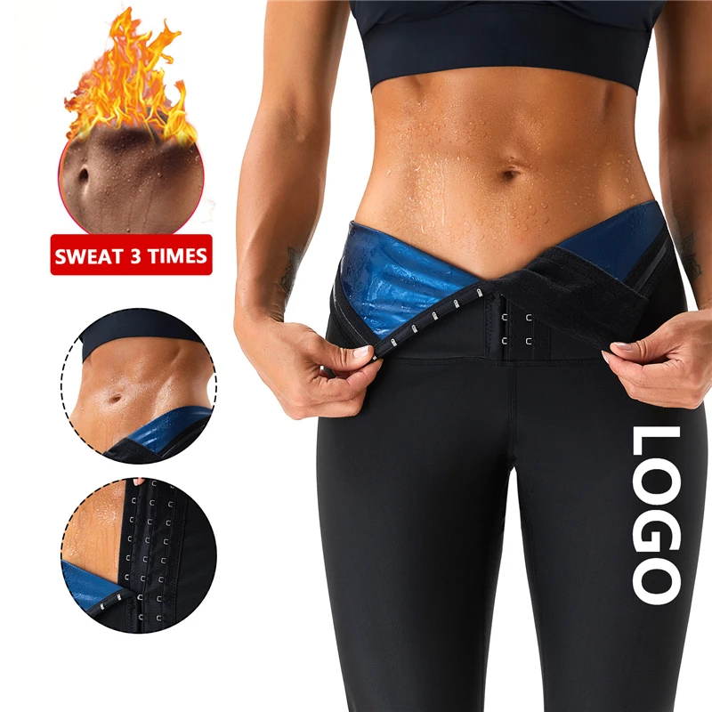 

Waist Trainer Sauna Pants Logo Women Body Shaper Slimming Legging Sweat Tummy Control Weight Loss Workout Shapers Hot Shorts
