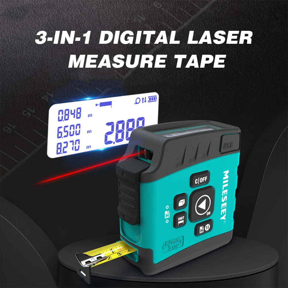 MiLESEEY DT20 3-in-1 Digital Infrared Distancer Measure Tape Power Tape Infrared Distance Meter 131ft IR Infrared Measurer
MiLESEEY DT20 3-in-1 Digital Infrared Distancer Measure Tape Power Tape Infrared Distance Meter 131ft IR Infrared Measurer