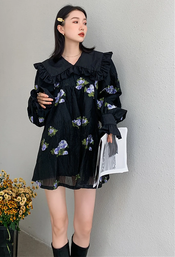 2022 Jacquard Peter Pan Collar Style Lotus Leaf Puff Sleeve Flower Dresses Female Mini Fashion Dress 2022 Spring New 2M473
2022 Jacquard Peter Pan Collar Style Lotus Leaf Puff Sleeve Flower Dresses Female Mini Fashion Dress 2022 Spring New 2M473