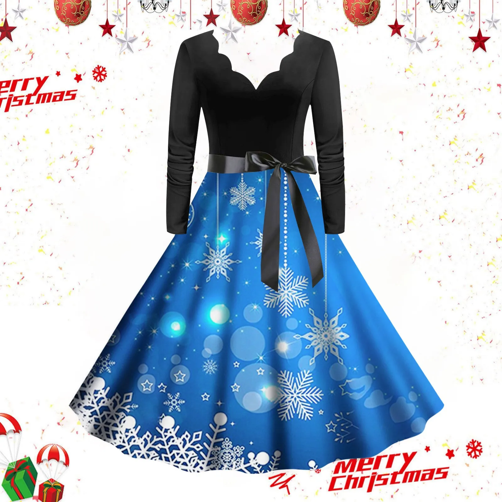 Womens Autumn And Winter Fashion Christmas Snowflake Print Long Sleeve Round Neck Retro Casual Dress Womens Dresses
Womens Autumn And Winter Fashion Christmas Snowflake Print Long Sleeve Round Neck Retro Casual Dress Womens Dresses