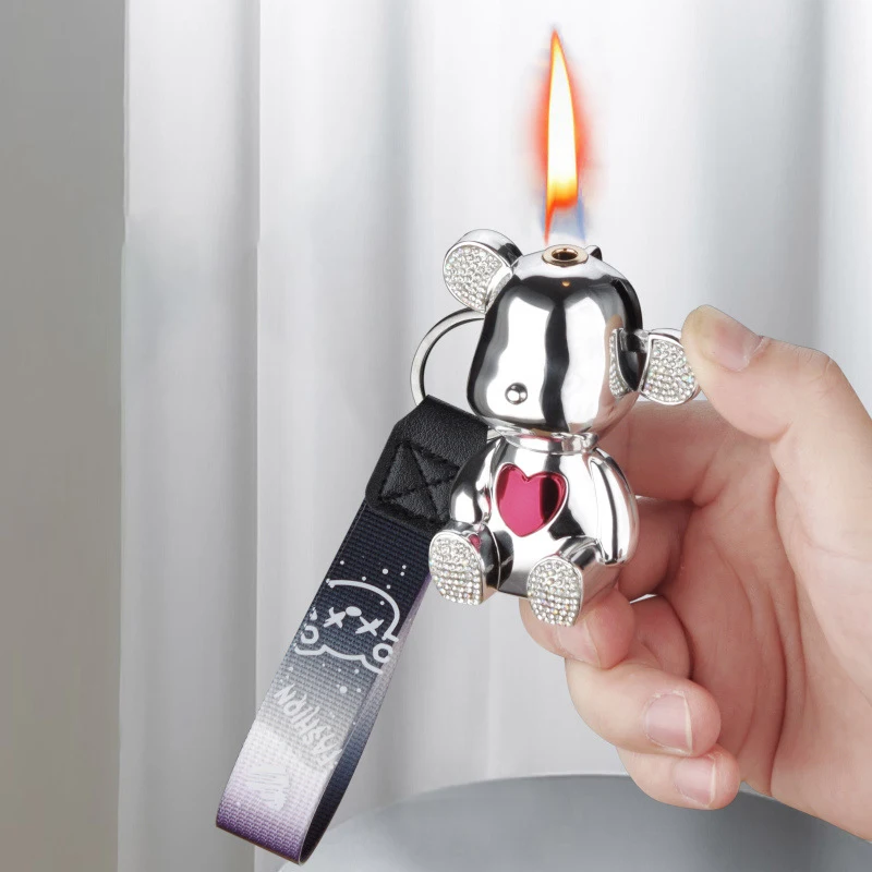 Bear Keychain Lighter Open Flame Inflatable Lighter Cigarette Butane Gas Portable Cute Cartoon Lighter Free Shipping
Bear Keychain Lighter Open Flame Inflatable Lighter Cigarette Butane Gas Portable Cute Cartoon Lighter Free Shipping