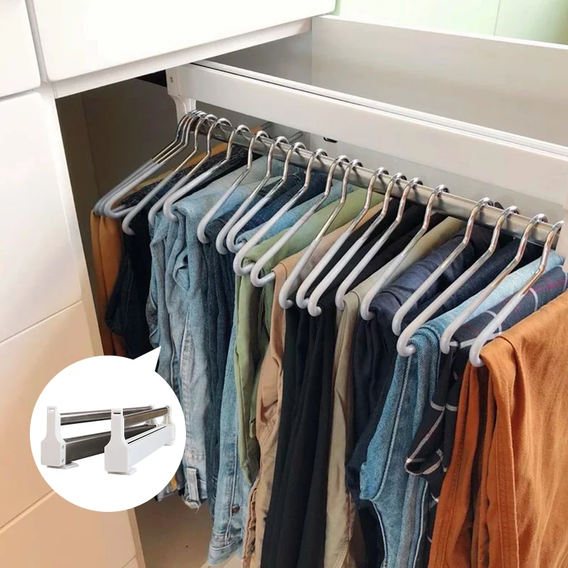 Heavy Duty Pull-Out Closet Valet Rod Adjustable Wardrobe Clothing Rail Top Mount Wardrobe Hanger Rack Bar Ball Bearing Slide
Heavy Duty Pull-Out Closet Valet Rod Adjustable Wardrobe Clothing Rail Top Mount Wardrobe Hanger Rack Bar Ball Bearing Slide