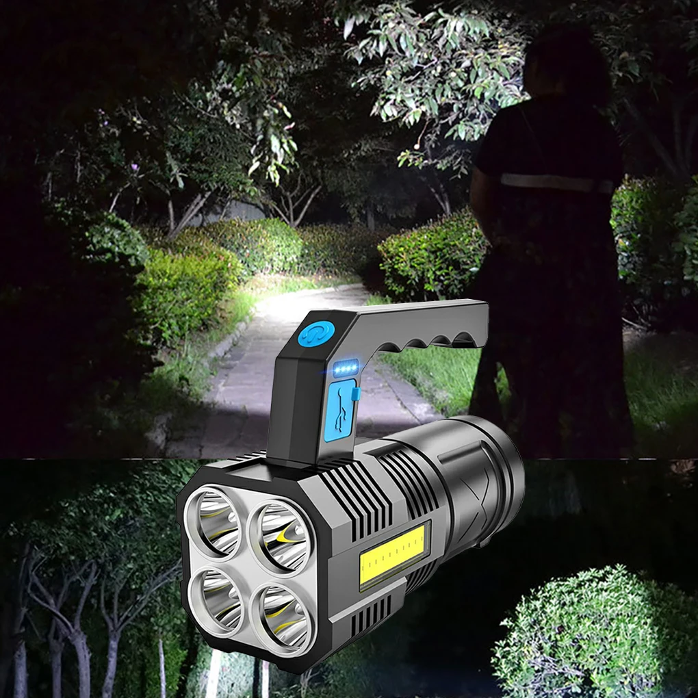 

Фонарик P1000 светодиодный COB USB супер яркий 4 режима прожектор 5000K лм портативный фонарь для верховой езды