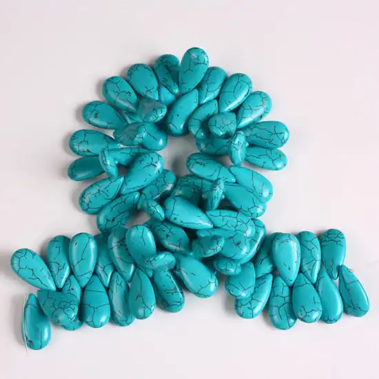 

16" Water Drop Shape Blue Howlite Turquoise Loose Spacer Beads For Jewelry Making DIY Accessories