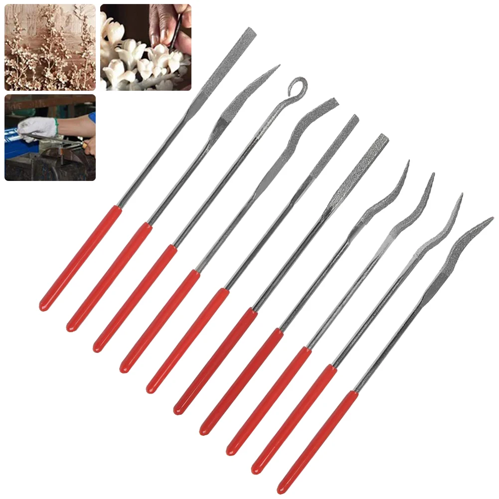 10pcs Diamond Files For Metal Jeweler Stone Polishing Wood Carving Craft Double-cut Plating Needle File Set Hand Tools
10pcs Diamond Files For Metal Jeweler Stone Polishing Wood Carving Craft Double-cut Plating Needle File Set Hand Tools