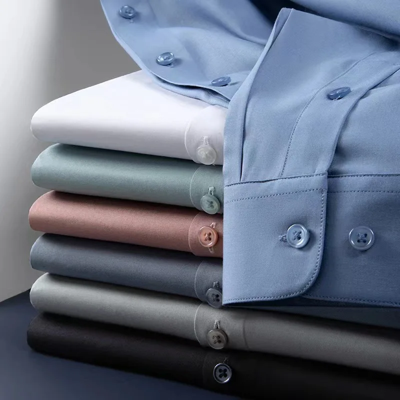 Luxury Men's Shirt, Men's Mulberry Silk Casual Long Sleeved Shirt, Summer Sky Silk Cool and Sagging Feeling, Non Iron Shirt
Luxury Men's Shirt, Men's Mulberry Silk Casual Long Sleeved Shirt, Summer Sky Silk Cool and Sagging Feeling, Non Iron Shirt