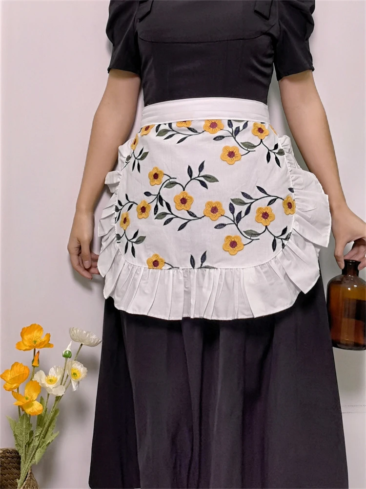 XiuMood Cotton Embroidery Yellow Flowers Kitchen Accessories Home Garden Cook Baked Bread Dessert Beautiful Aprons For Woman's
XiuMood Cotton Embroidery Yellow Flowers Kitchen Accessories Home Garden Cook Baked Bread Dessert Beautiful Aprons For Woman's