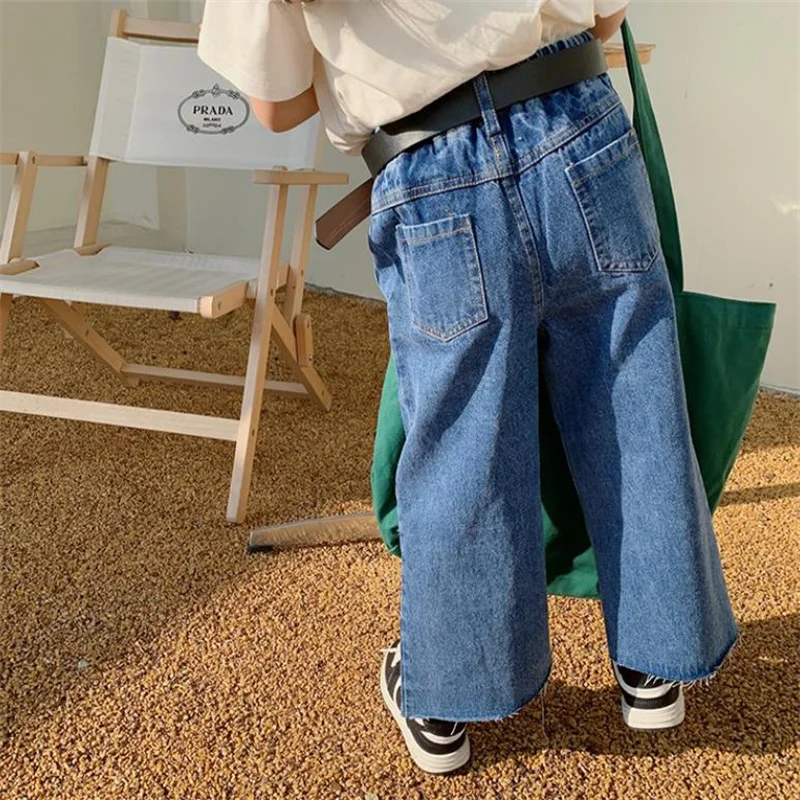 Girls Jeans Belt Spring New Wide Leg Slit Pants Girls Fashion Denim Pants
Girls Jeans Belt Spring New Wide Leg Slit Pants Girls Fashion Denim Pants