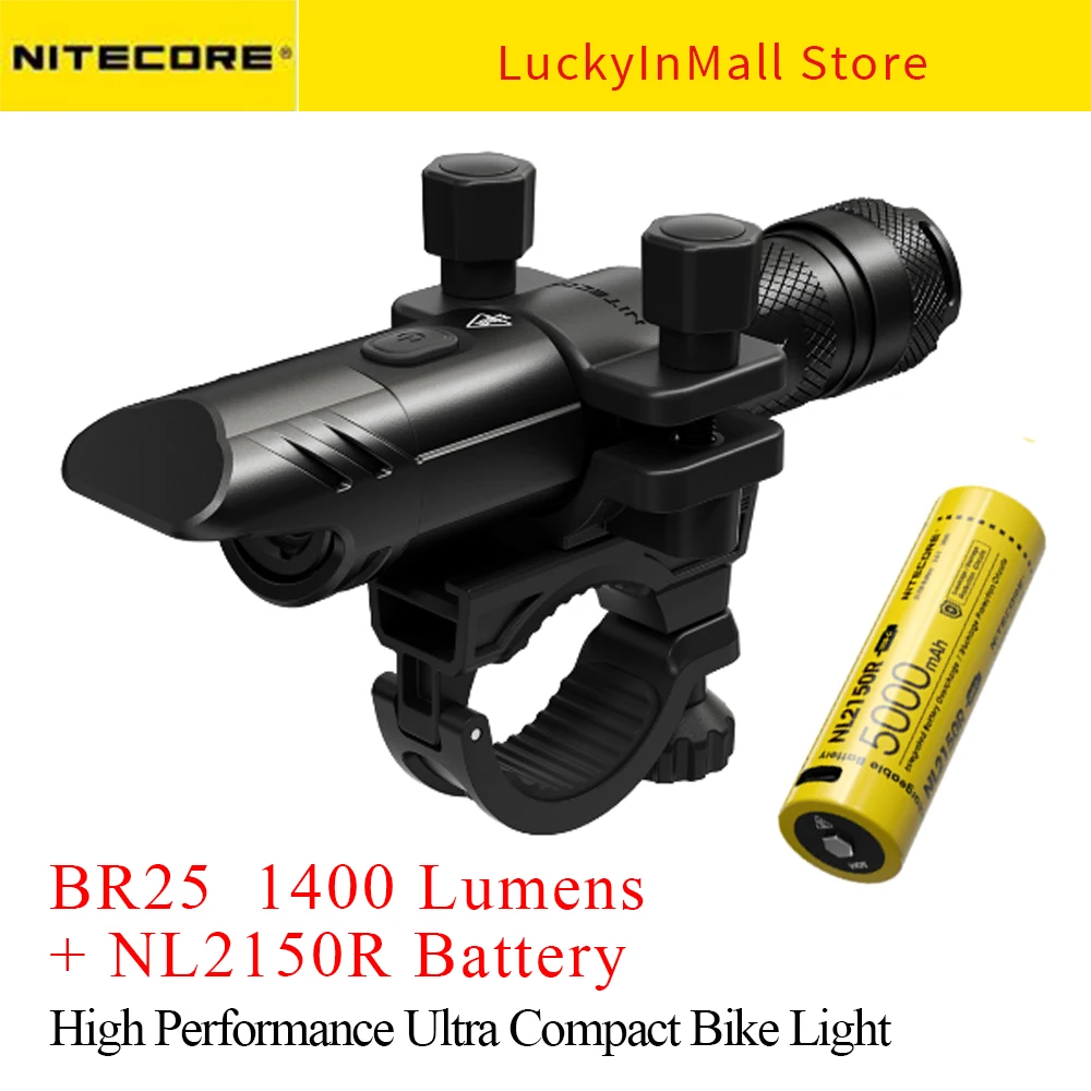 

Nitecore BR25 Bike Light 1400 Lumen SST-40-W LED Lamp Rechargeable High Performance Bicycle Front Light w/ 21700 5000mAh Battery