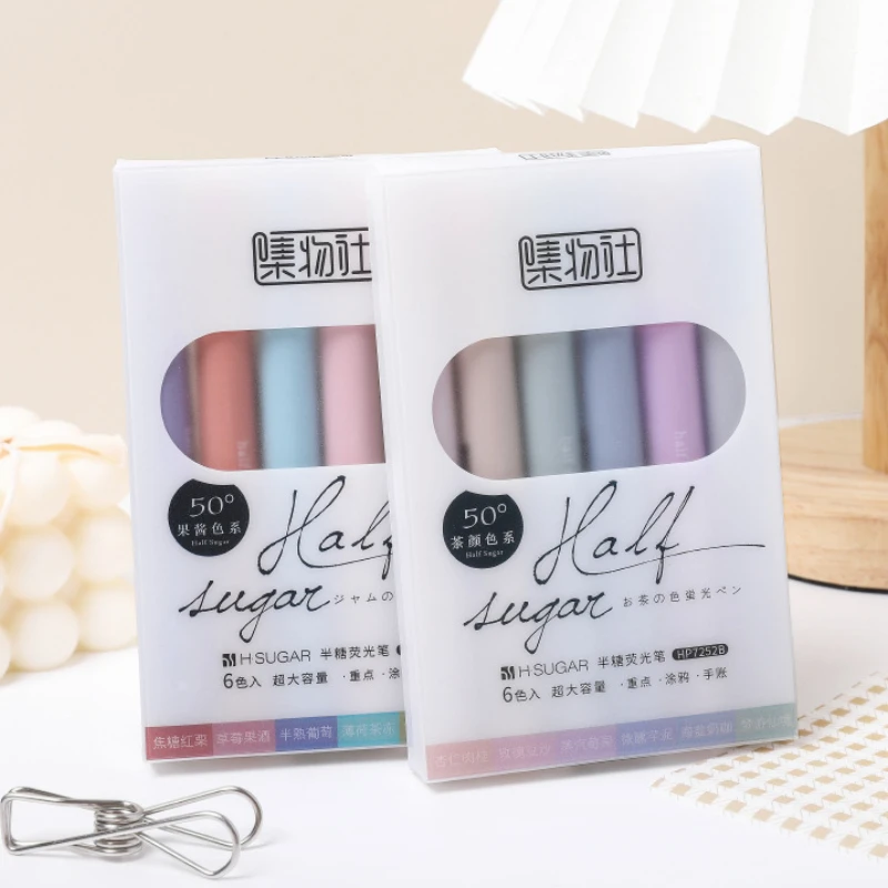 6Pcs/lot Colored Highlighter Pen Candy Color Marker Pen Set Writing for Kids Graffiti Kawaii School Supplies Korean Stationery
6Pcs/lot Colored Highlighter Pen Candy Color Marker Pen Set Writing for Kids Graffiti Kawaii School Supplies Korean Stationery
