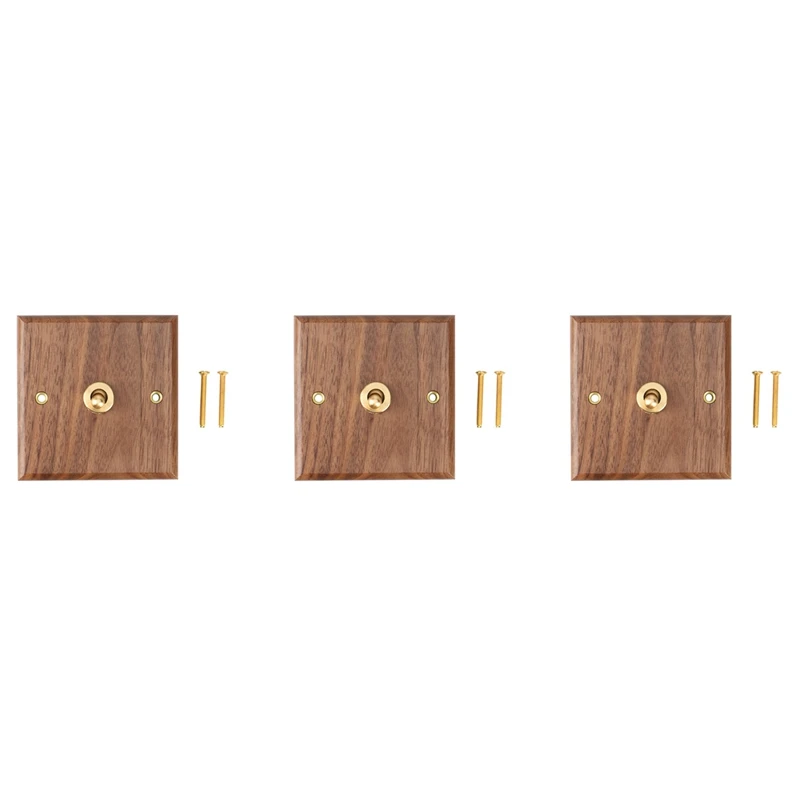3X American Industrial Style Light Switch Socket, Solid Wood Brass Toggle Switch Plate, Antique Home Stay Switch(1)
3X American Industrial Style Light Switch Socket, Solid Wood Brass Toggle Switch Plate, Antique Home Stay Switch(1)
