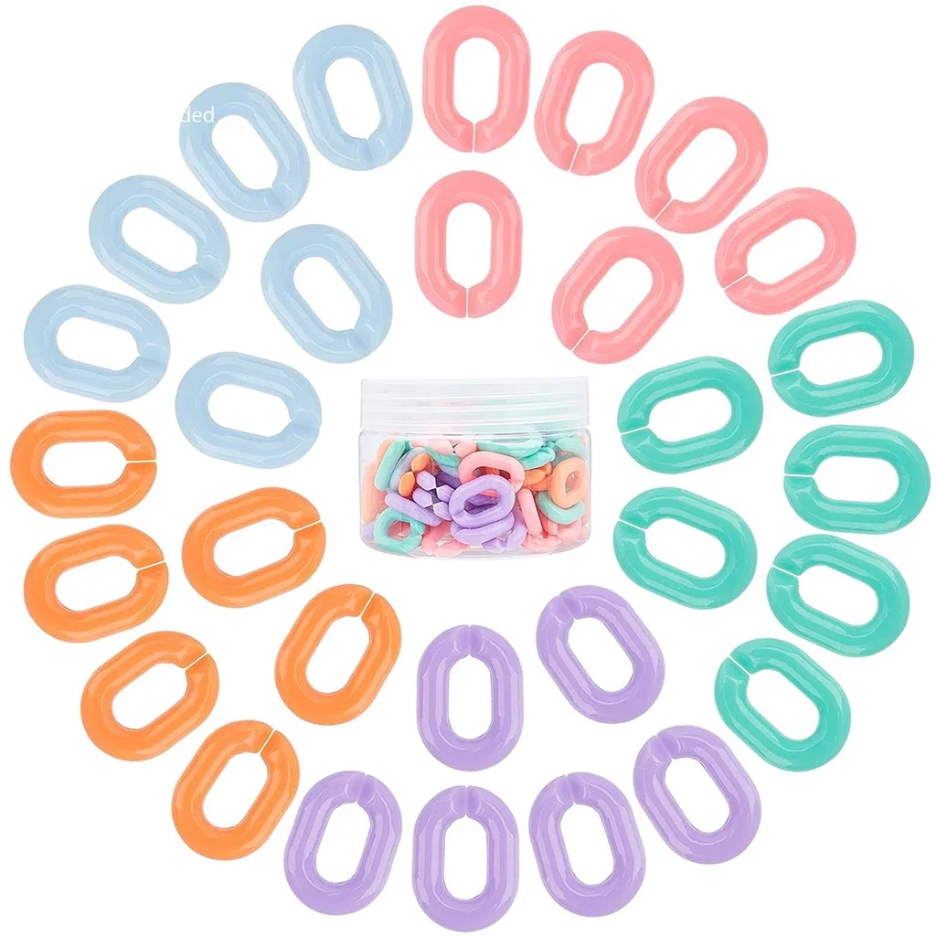 1 Box 100Pcs Acrylic Chain LinksOpaque Light Color Linking Rings Quick Link Connectors for Glasses Bags Jewelry Craft Making
1 Box 100Pcs Acrylic Chain LinksOpaque Light Color Linking Rings Quick Link Connectors for Glasses Bags Jewelry Craft Making