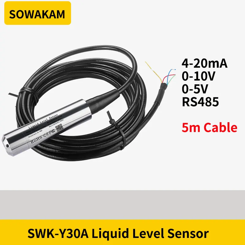 Sowakam 4-20mA Output Water Level Transmitter Liquid Oil Level Sensor Probe Detect Controller Float Switch 5m RS485 for Pump
Sowakam 4-20mA Output Water Level Transmitter Liquid Oil Level Sensor Probe Detect Controller Float Switch 5m RS485 for Pump