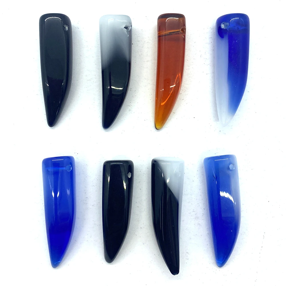 Natural Stone Charms Wolf Tooth Shape Black Agate Pendants 10x37mm Blue Red Agate Charms Jewelry Making DIY Necklace Accessories
Natural Stone Charms Wolf Tooth Shape Black Agate Pendants 10x37mm Blue Red Agate Charms Jewelry Making DIY Necklace Accessories