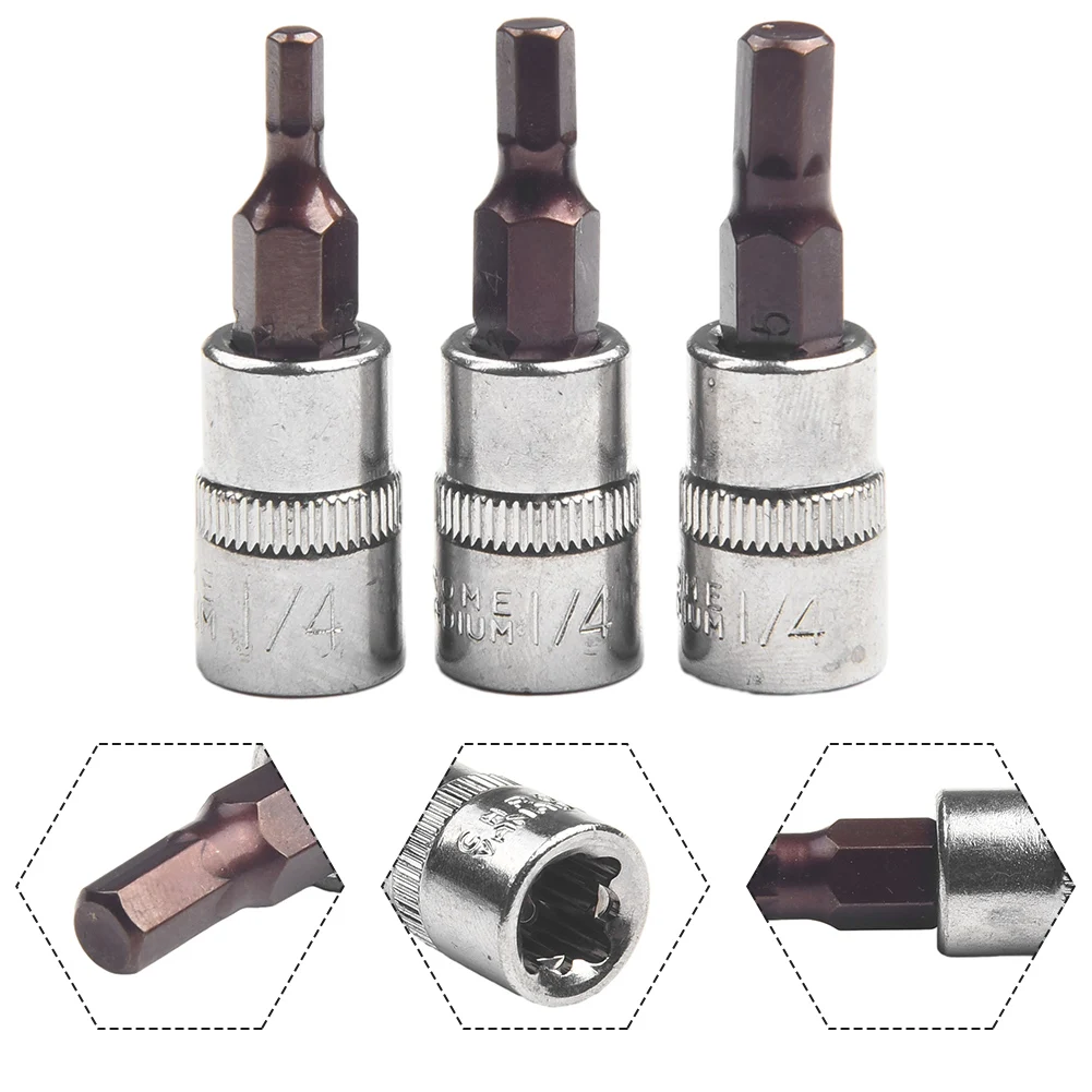 Drive Socket Screwdriver Bit Replacement Accessories Silver 1/4 Inch Chrome Vanadium Steel H3 H5 H6 H8H8 Durable
Drive Socket Screwdriver Bit Replacement Accessories Silver 1/4 Inch Chrome Vanadium Steel H3 H5 H6 H8H8 Durable