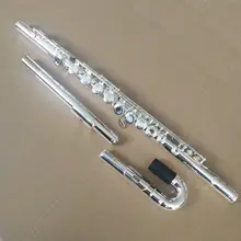 BAND Silver Plated C Yamaha Flute w Straight & Curved Head Joints 16 Open Hole