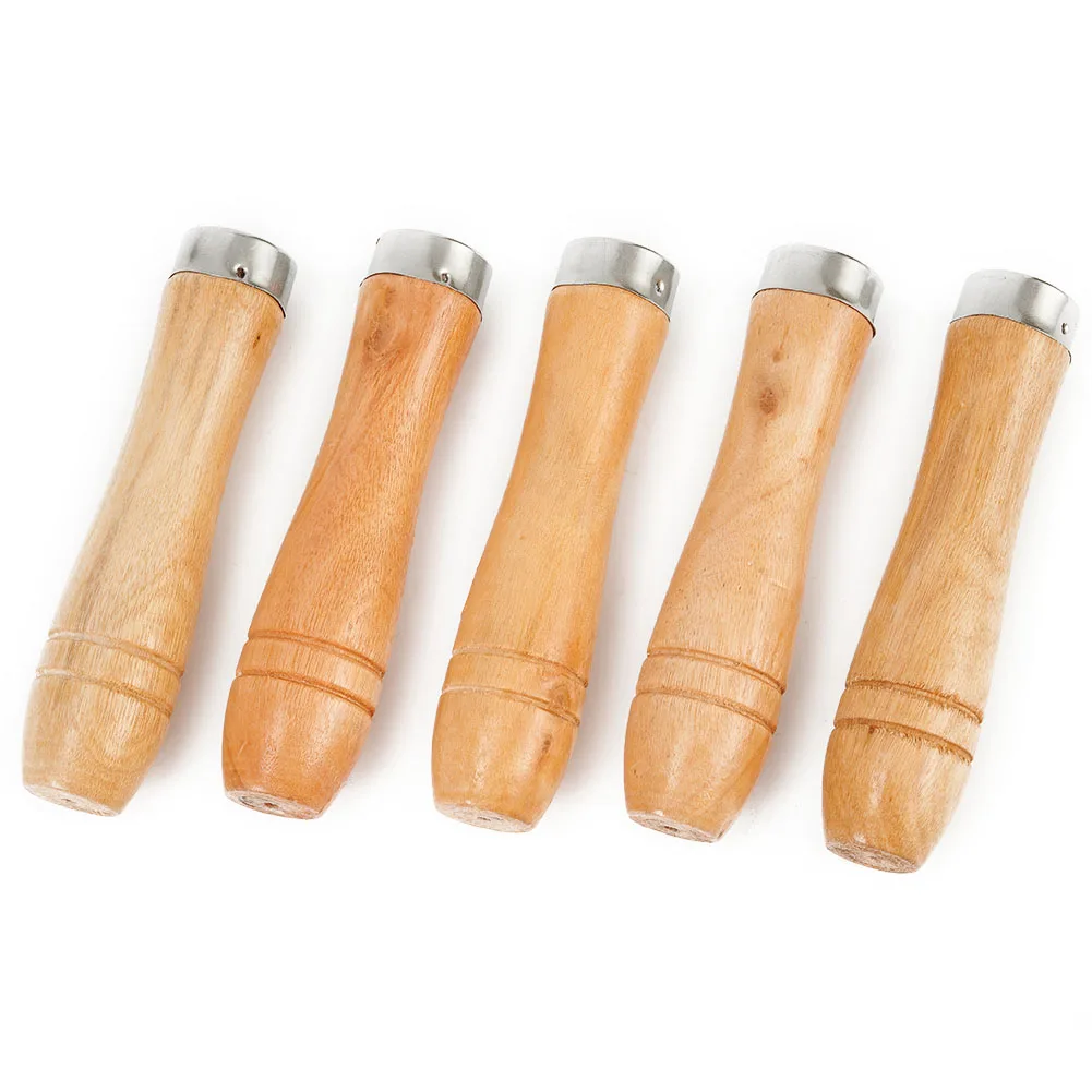 

5 шт. деревянная ручка для пилки, сменный прочный металлический воротник для пилки, инструмент для рукоделия 11 см, инструменты для ручной работы