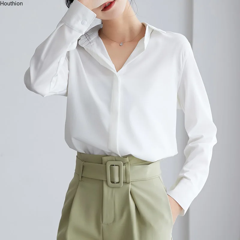 Chiffon Slim Women's Blouses New Casual Blouse Fashion Long Sleeve Top Solid Color V-neck Shirt Spring/autumn
Chiffon Slim Women's Blouses New Casual Blouse Fashion Long Sleeve Top Solid Color V-neck Shirt Spring/autumn