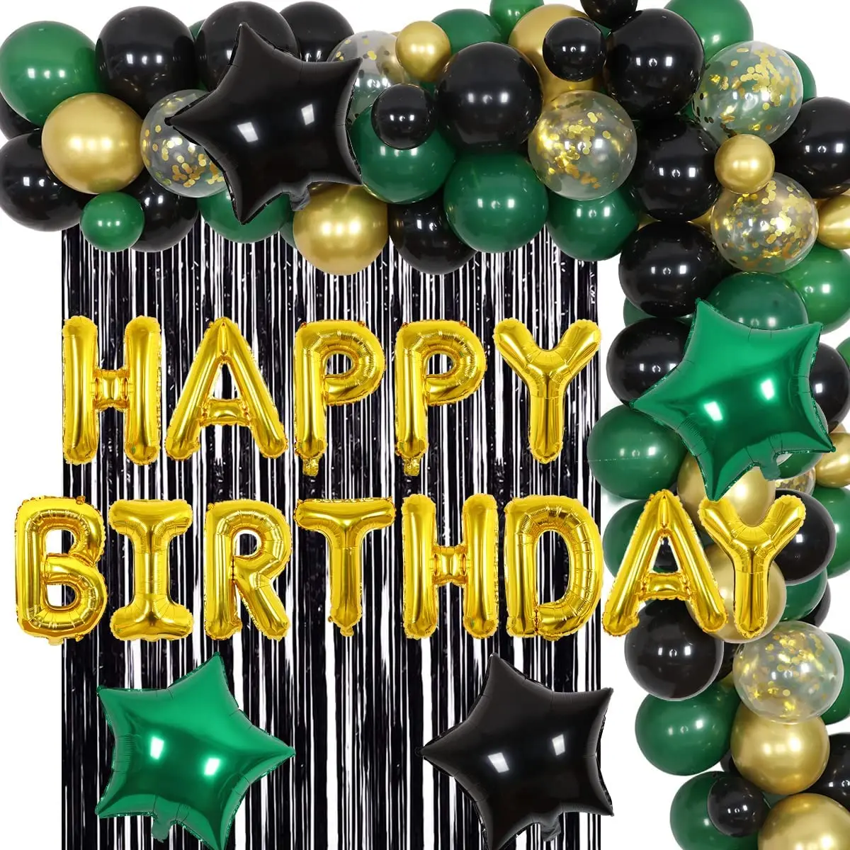 Funmemoir Golden Birthday Party Decorations Supplies Green Black Balloon Garland Arch Kit Happy Birthday Foil Balloons Curtain
Funmemoir Golden Birthday Party Decorations Supplies Green Black Balloon Garland Arch Kit Happy Birthday Foil Balloons Curtain