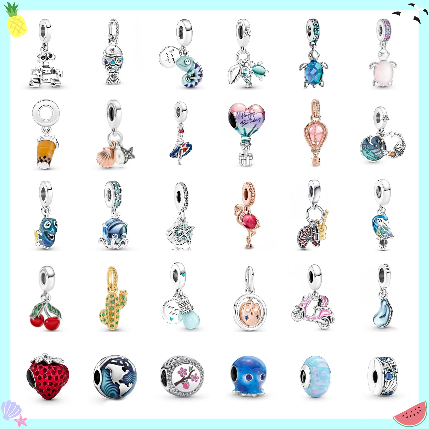 2022 Summer NEW S925 Silver Murano Glass Sea Turtle Dangle Charms Cherry Charm Octopus Pendant Fit Pandora Bracelet DIY Gift
2022 Summer NEW S925 Silver Murano Glass Sea Turtle Dangle Charms Cherry Charm Octopus Pendant Fit Pandora Bracelet DIY Gift