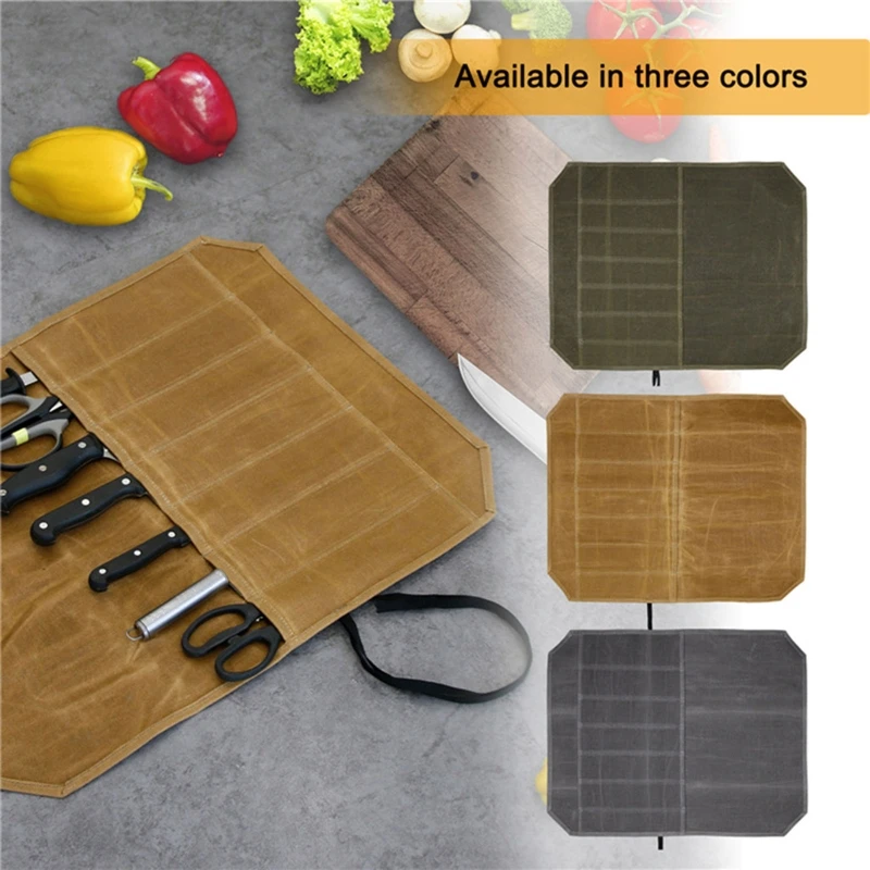 Knife Roll Case Knives Holder Waxed Canvas Cutlery Protector Home Kitchen Cooking Tool and Utensils Wrap Bag Roll Pouch
Knife Roll Case Knives Holder Waxed Canvas Cutlery Protector Home Kitchen Cooking Tool and Utensils Wrap Bag Roll Pouch