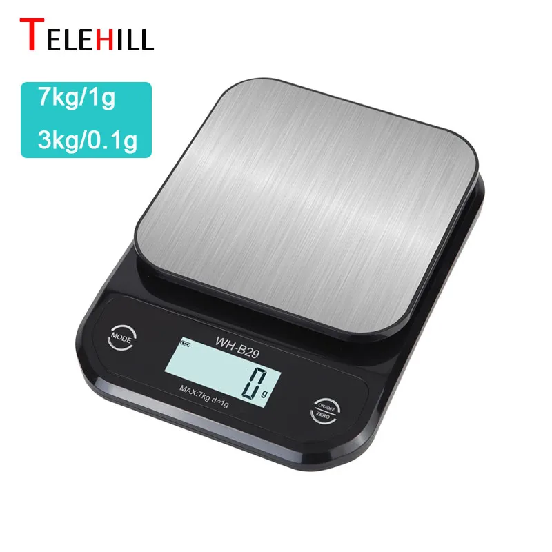 

7kg/1g 3kg/0.1g Digital Kitchen Scale LCD Precise Stainless Steel Food Scale For Cooking Baking Weighing Electronic Scales