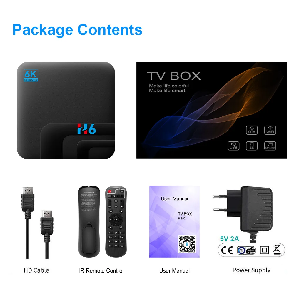 H6 6K Android TV Box Allwinner H616 network set-top box 4G+64GB 64K HD network 2.4&5G WiFi TV receivers
H6 6K Android TV Box Allwinner H616 network set-top box 4G+64GB 64K HD network 2.4&5G WiFi TV receivers