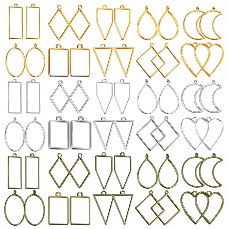 Open Bezels for Resin, 60Pcs Hollow Frame Pendants Resin Craft Bezels Jewelry Molds for Resin Casting, Necklaces Making 
Open Bezels for Resin, 60Pcs Hollow Frame Pendants Resin Craft Bezels Jewelry Molds for Resin Casting, Necklaces Making