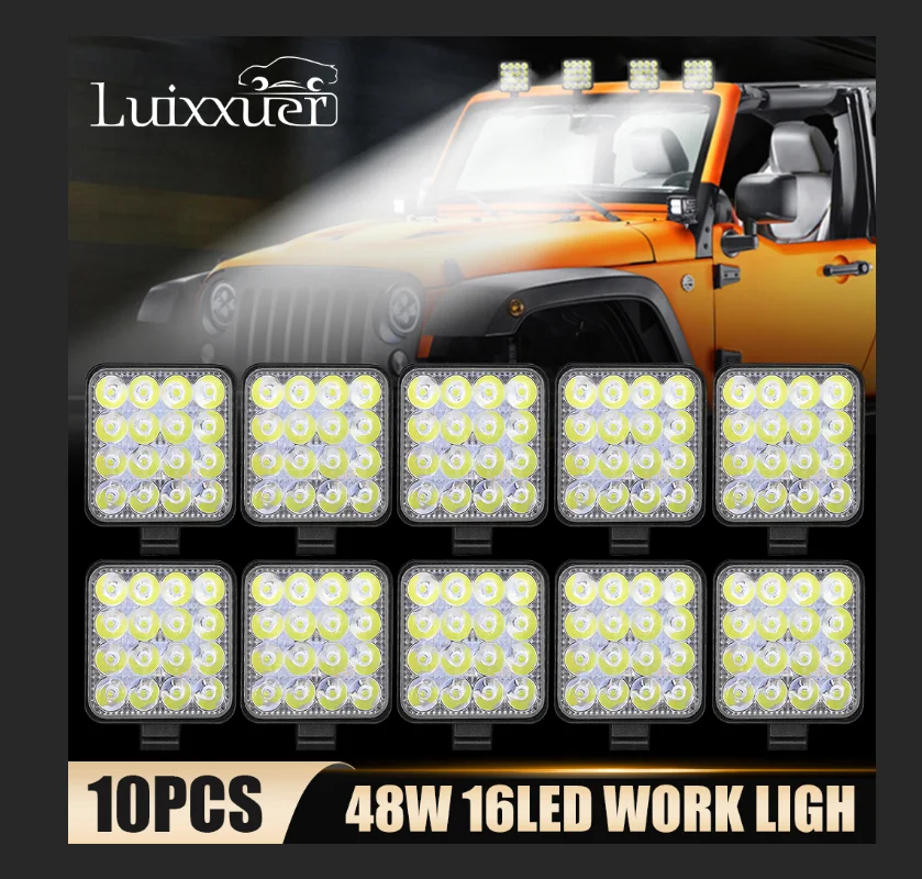 10Pcs 48W 16LED Work Light Spot Beam Bar Car SUV ATV Off-Road Driving Fog Lamps 1000LM 6000K Bar Offroad SUV ATV Tractor
10Pcs 48W 16LED Work Light Spot Beam Bar Car SUV ATV Off-Road Driving Fog Lamps 1000LM 6000K Bar Offroad SUV ATV Tractor