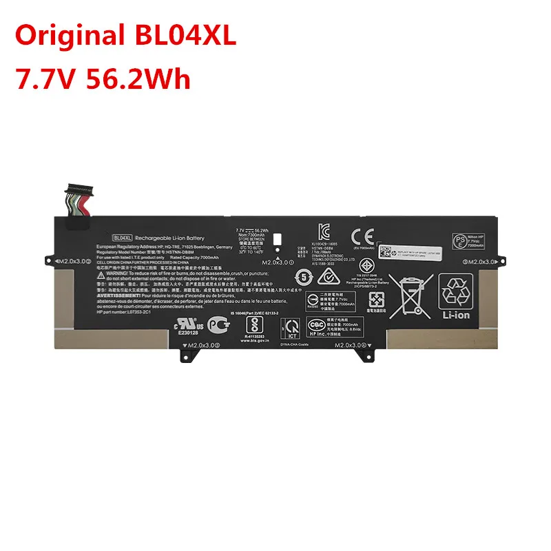 New Original BL04XL Battery for HP EliteBook X360 1040 G5 HSTNN-UB7N L07353-2C1 7.7V 56.2WH
New Original BL04XL Battery for HP EliteBook X360 1040 G5 HSTNN-UB7N L07353-2C1 7.7V 56.2WH