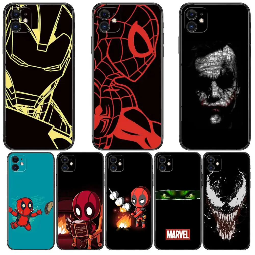 

Marvel Spiderman Iron Man Phone Cases For iphone 13 Pro Max case 12 11 Pro Max 8 PLUS 7PLUS 6S XR X XS 6 mini se mobile cell