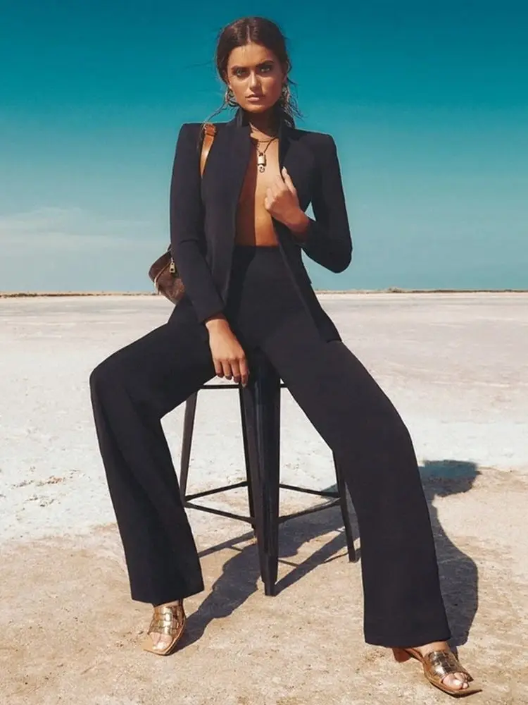 Ailigou Ladies Work Pants Suit Ol 2-Piece Business Interview Suit Uniform Smil Suit Jacket And Wide Leg Pants Office Sexy Suit
Ailigou Ladies Work Pants Suit Ol 2-Piece Business Interview Suit Uniform Smil Suit Jacket And Wide Leg Pants Office Sexy Suit