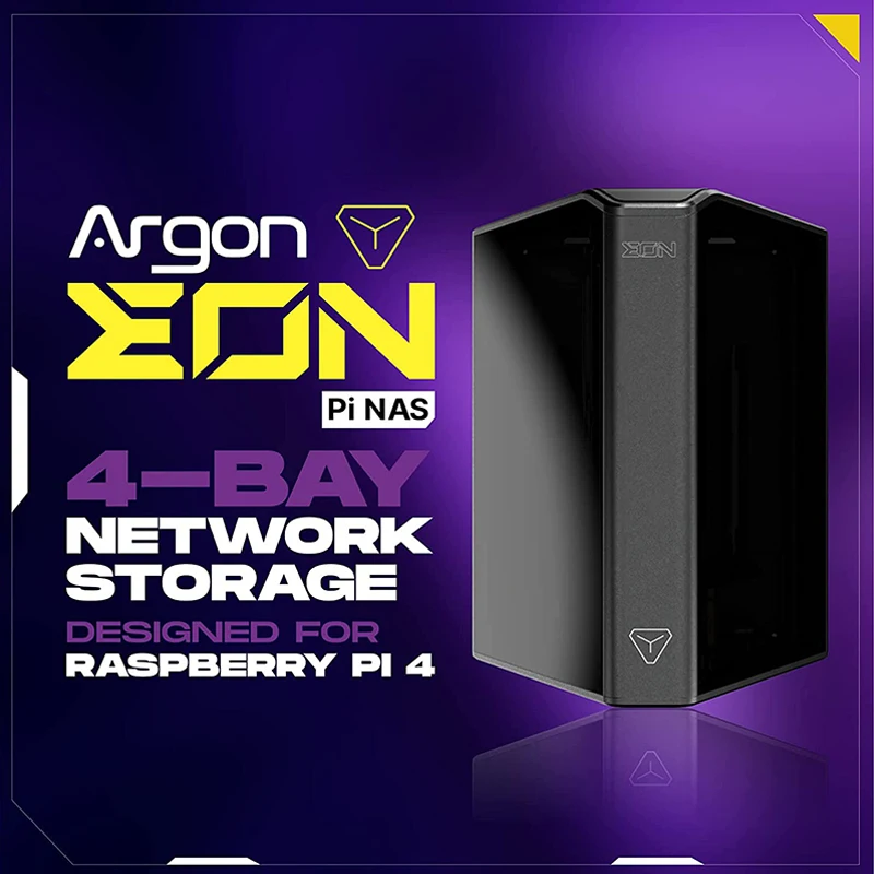 Сетевой усилитель Argon EON Pi NAS, алюминиевый корпус со встроенным RTC охлаждающим вентилятором, 4 отсека SATA HDD SDD, корпус для Raspberry Pi 4
Сетевой усилитель Argon EON Pi NAS, алюминиевый корпус со встроенным RTC охлаждающим вентилятором, 4 отсека SATA HDD SDD, корпус для Raspberry Pi 4