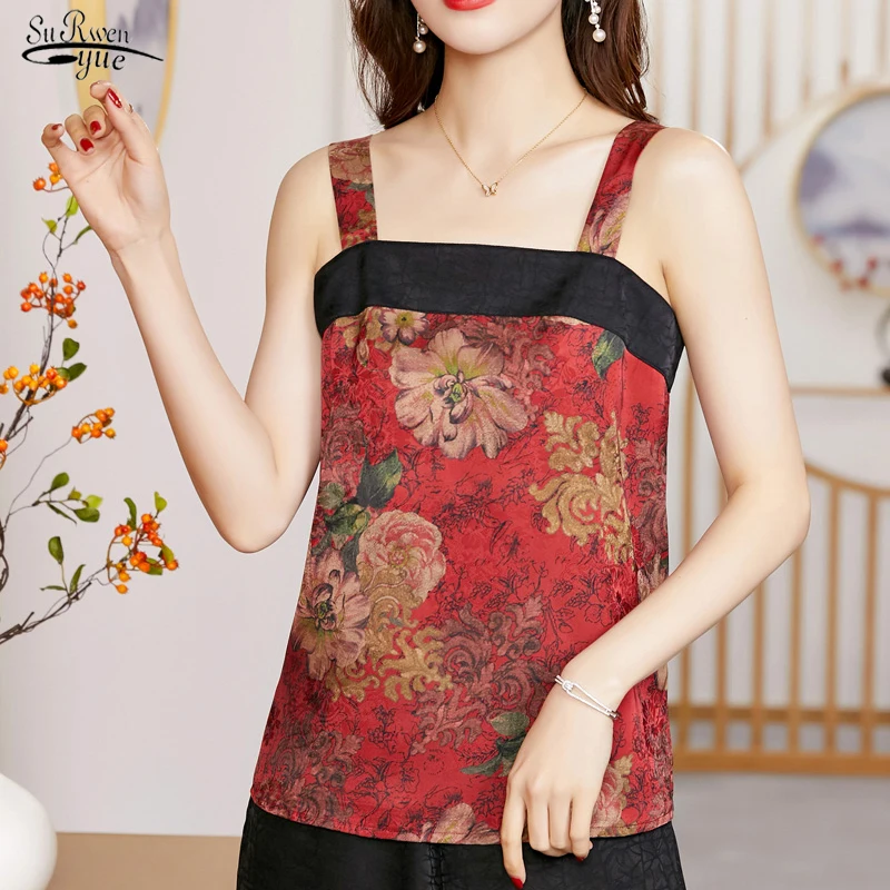 New Fashion Plus Size Blouse Floral Vintage Printed Women's Sleeveless Vest Elegant Blouse Tops Mother's Clothes Blusas 19374
New Fashion Plus Size Blouse Floral Vintage Printed Women's Sleeveless Vest Elegant Blouse Tops Mother's Clothes Blusas 19374